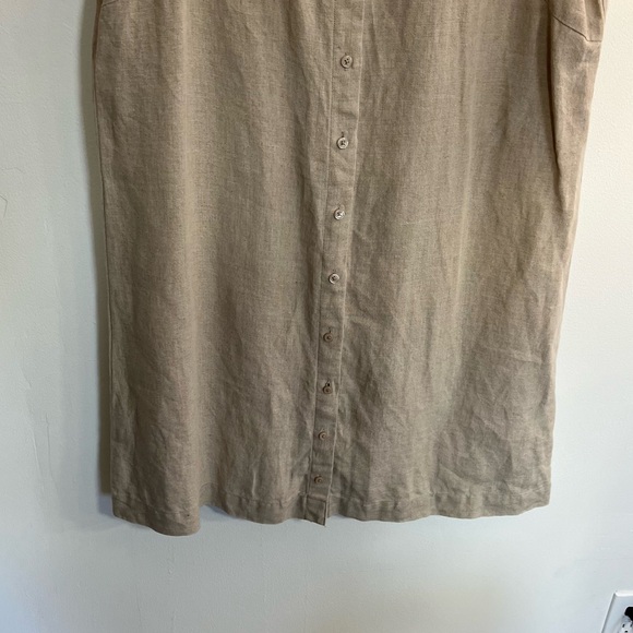 Garnet Hill Classic Linen Shirt Dress - Picture 4 of 10